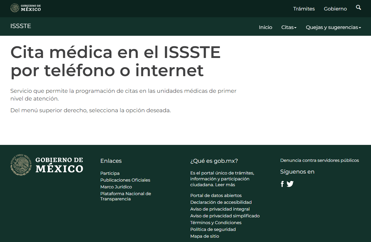 tramitar cita Issste online y teléfono
