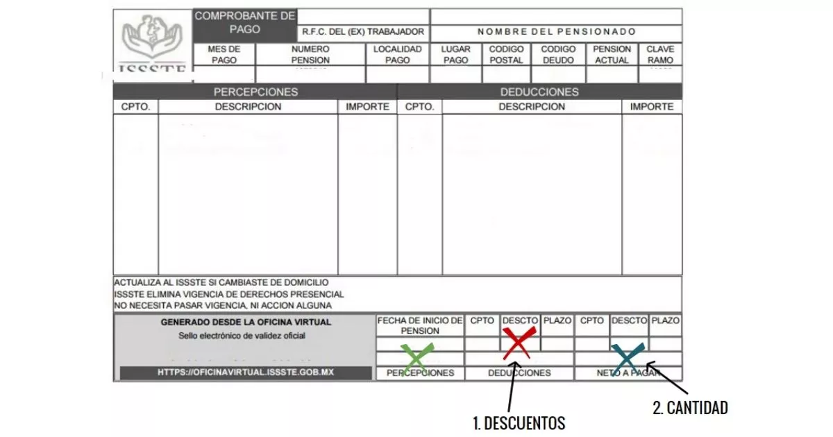 comprobante de pago ISSSTE