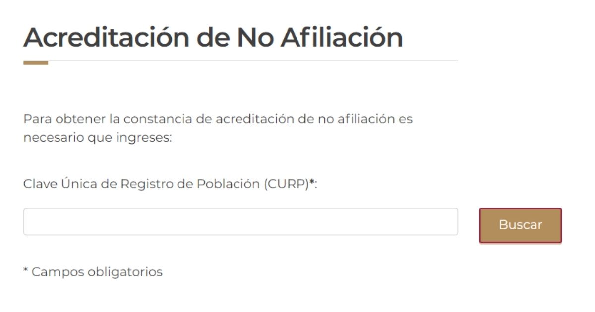 Constancia de No Afiliación ISSSTE