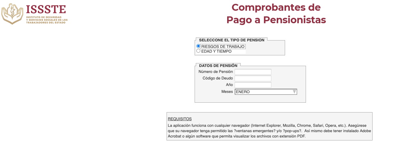 descargar un talón de pago ISSSTE para pensionados